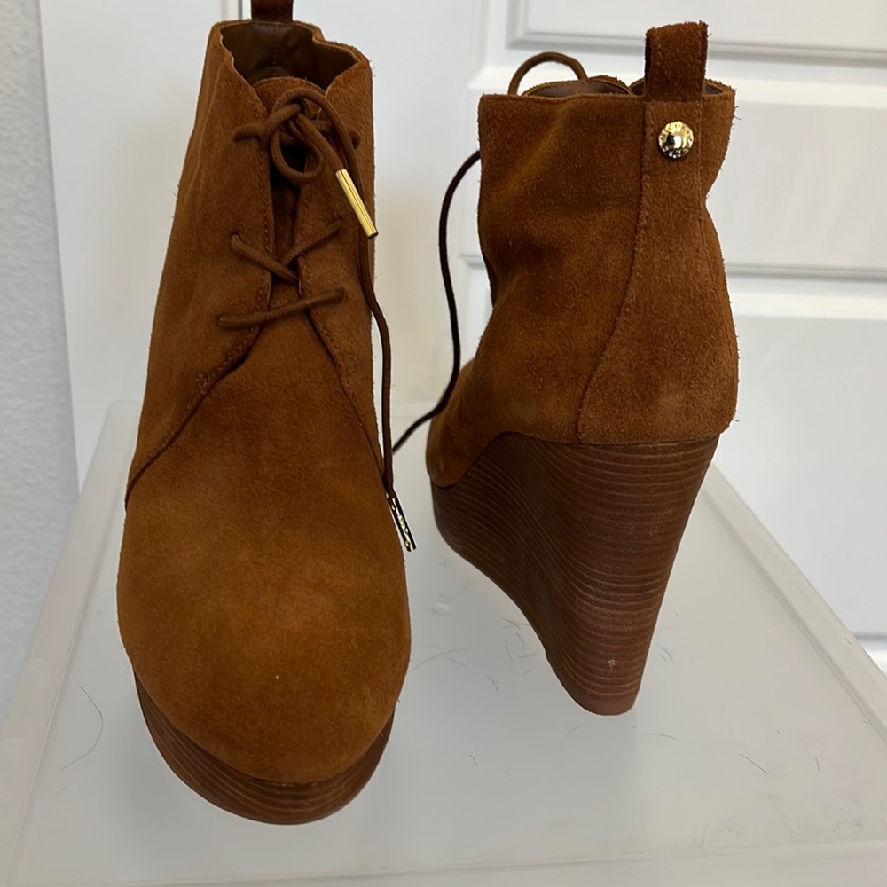 Michael Kors suede wedge booties size 81/2 never been worn